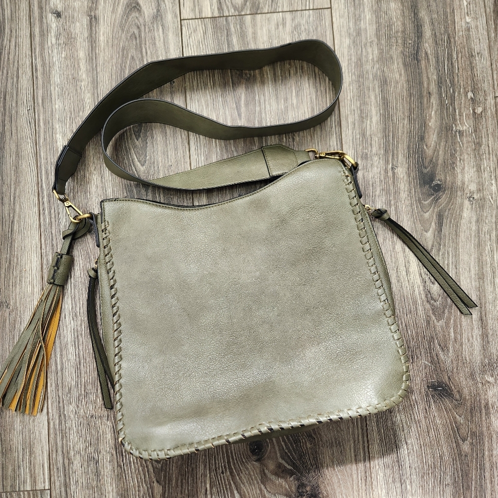Jen & Co Nina Crossbody Bag Vegan Leather Green Purse